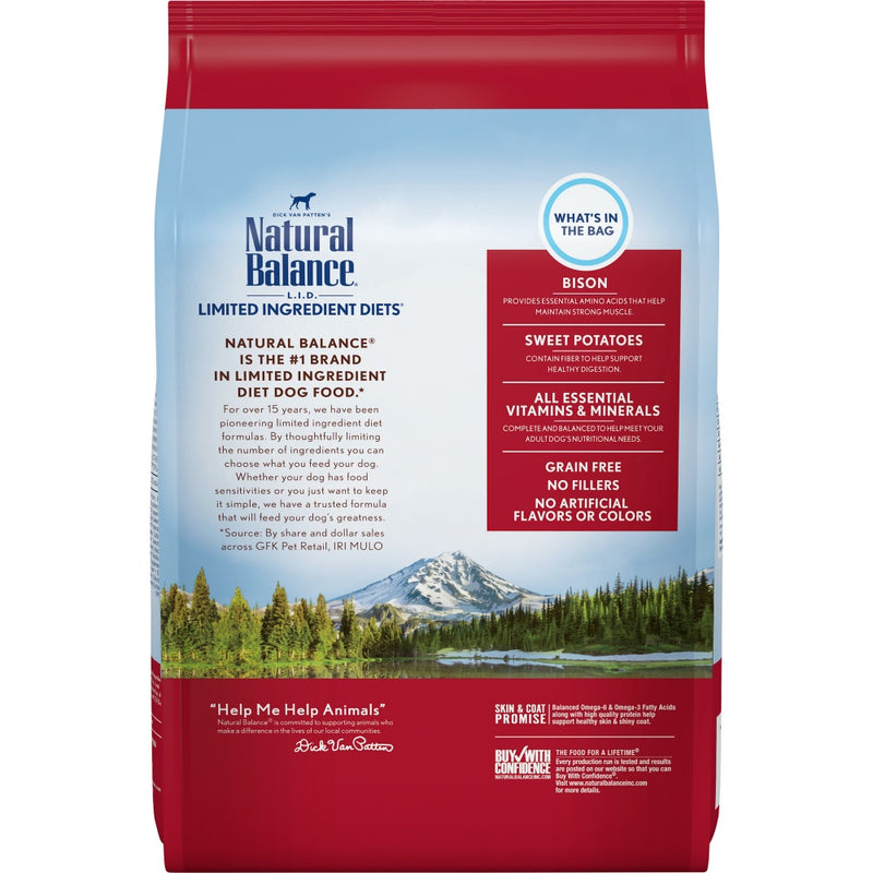 Natural Balance L.I.D. Limited Ingredient Diets Sweet Potato and Bison Dry Dog Food