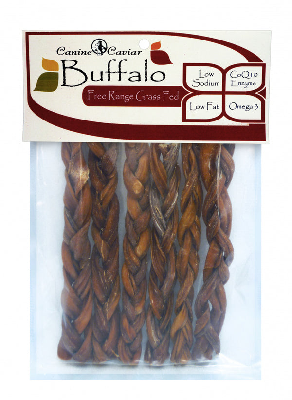 Canine Caviar Buffalo Braided Stix Dog Treats